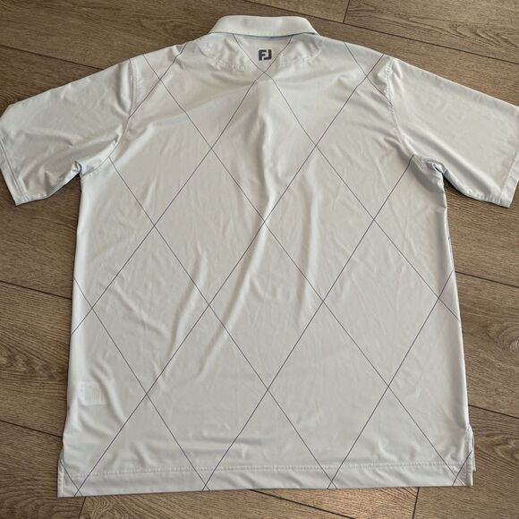 Footjoy Golf Polo Shirt Mens 2XL Blue All Over Print Geometric Pattern Blue - Picture 7 of 7
